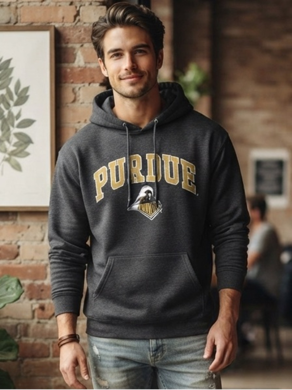 Purdue University Boilermakers Jerzees Gray Sweatshirt Collegiate Style